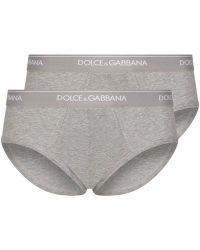 Dolce & Gabbana Cotton Brando Briefs Two-Pack - Gray