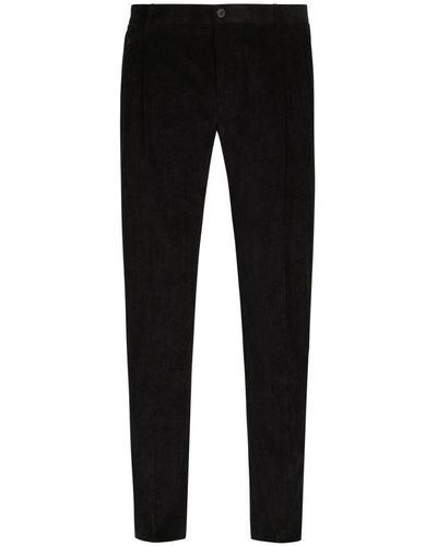 Dolce & Gabbana Stretch Corduroy Trousers - Black