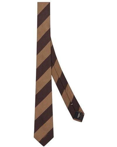Fendi Silk Tie - Brown