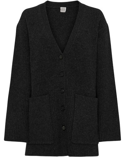 Totême Gerippter Cardigan aus Wolle - Schwarz