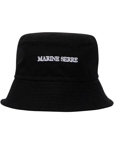 Marine Serre Canvas Bucket Hat - Black