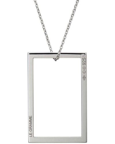 Le Gramme Necklace Rectangle Le 2,6g Silver 925 Slick Polished - Metallic