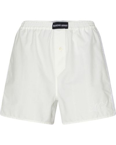 Marine Serre Shorts aus Haushaltsleinen Regenerated - Weiß