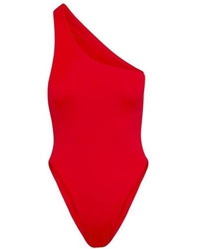 Louisa Ballou Plunge Swimsuit - Red