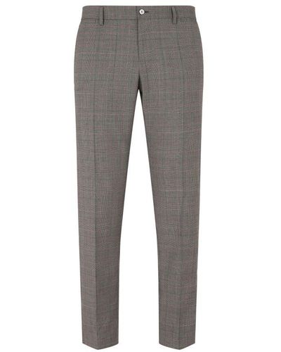 Glonme Men's Pants Striped Trousers Plaid Pencil Pant Work Fitted