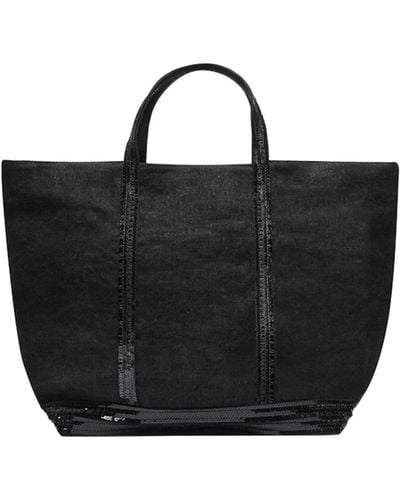 Vanessa Bruno Linen L Cabas Tote - Black