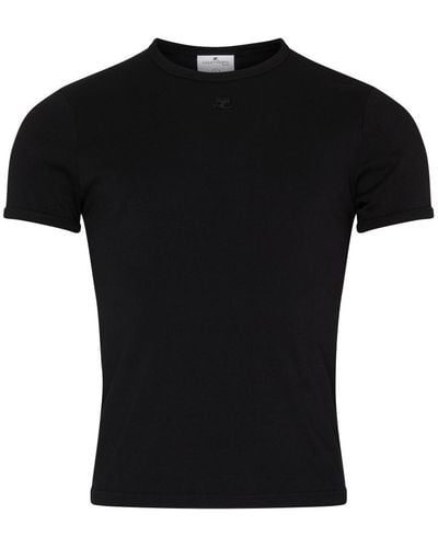 Courreges Bumpy Contrast T-shirt - Black