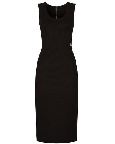 Dolce & Gabbana Sleeveless Midi Dress - Black