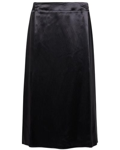 Bottega Veneta Soft Satin Skirt - Black