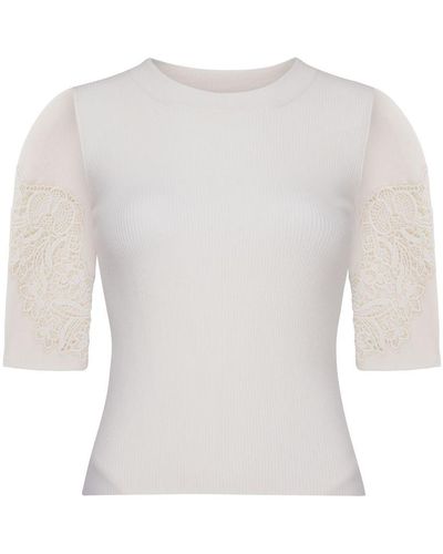 Chloé Top With Lace Details - White