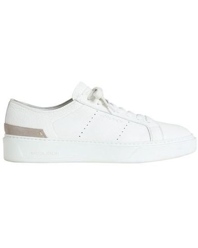 Woolrich Classic Court Trainers In Raw Leather - White