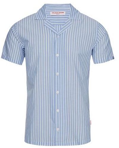 Orlebar Brown Hibbert Classic Stripe Shirt - Blue