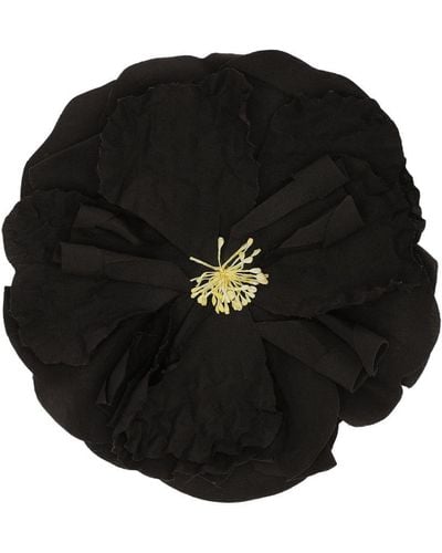 Dolce & Gabbana Floral Poplin Brooch - Black
