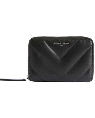 Claudie Pierlot Quilted Leather Wallet - Black