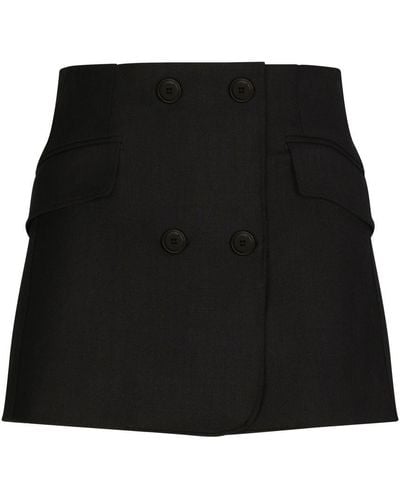 Dolce & Gabbana Twill Mini Wrap Skirt - Black
