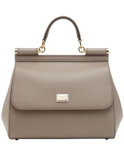 Dolce & Gabbana Medium Sicily Handbag - Grey