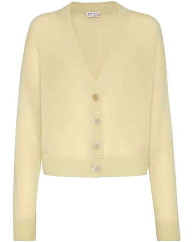 Brunello Cucinelli Cardigan aus Mohair und Wolle - Gelb