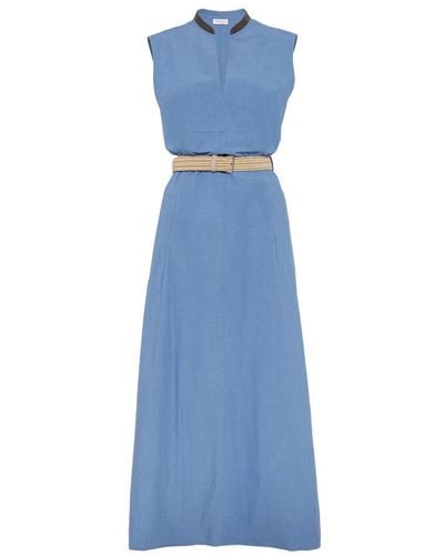 Brunello Cucinelli Poplin Dress - Blue