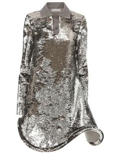 JW Anderson Bumper-tube Mini Polo Dress - Metallic
