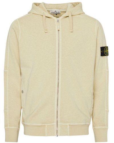 Stone Island Hoodie With Logo Patch - Natural