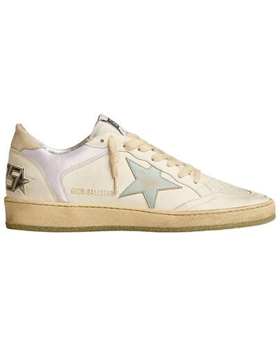 Golden Goose Ball-star Sneakers With Double Quarters - White