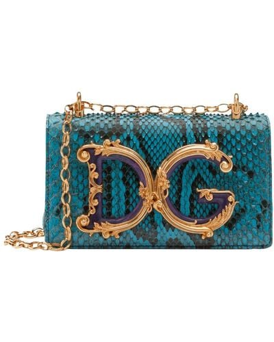 Dolce & Gabbana Python Dg Girls Phone Bag - Blue