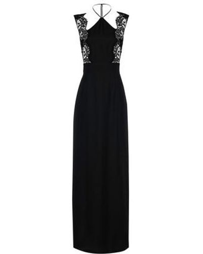 La Perla Nightgown In Silk With Leavers Lace - Black