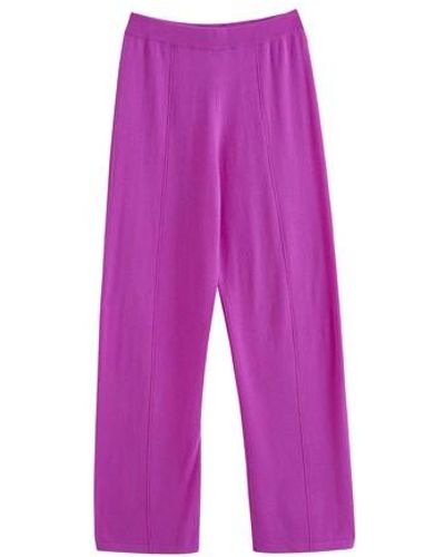 Chinti & Parker Wool-cashmere Wide-leg Track Trousers - Purple