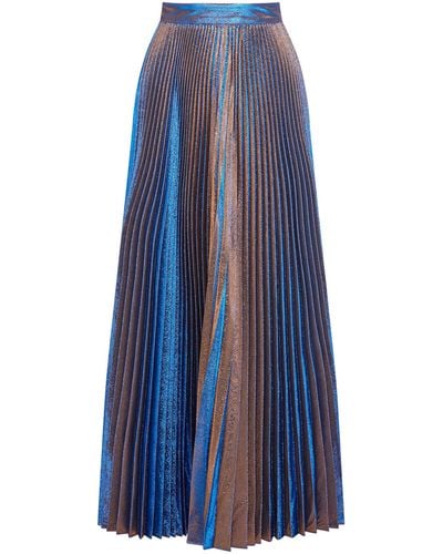 Rochas Jupe longue plissé - Bleu