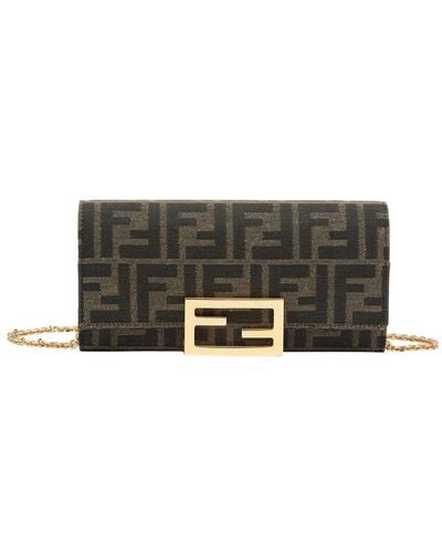 Fendi Continental With Chain Bag - Green