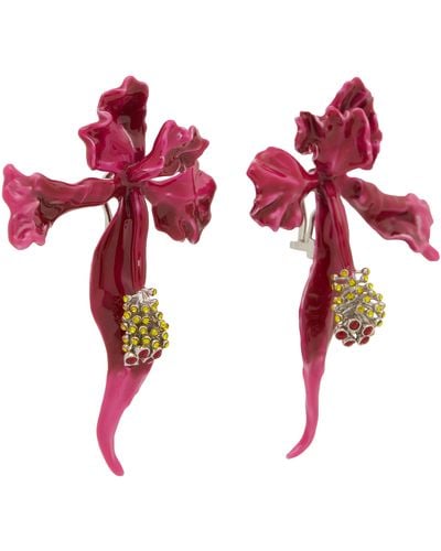 Marc Jacobs Grandes boucles d'oreille The Future Floral - Rouge
