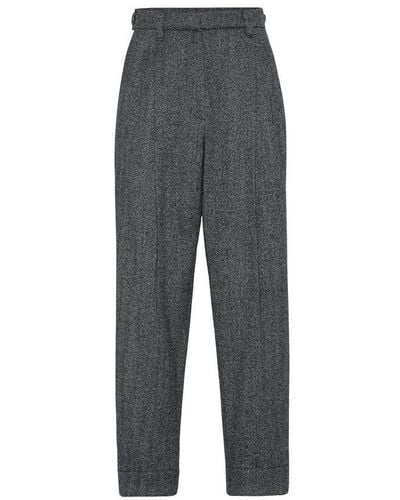 Brunello Cucinelli Baggy Sartorial Trousers - Grey