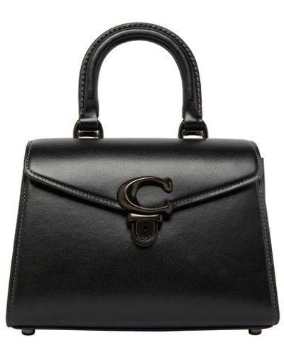 COACH Luxe Refined Calf Leather Sammy Top Handle 21 - Black