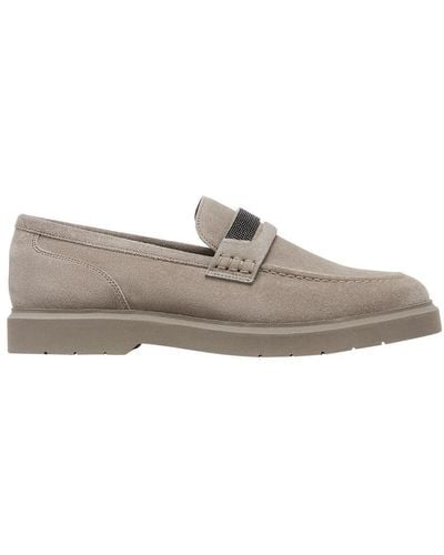 Brunello Cucinelli Penny Loafers - Grey