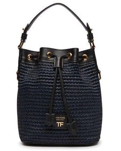 Tom Ford Small Bucket Bag With Chain - Blue