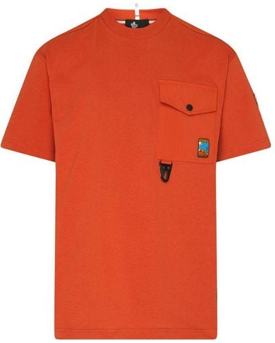 3 MONCLER GRENOBLE Short-Sleeved T-Shirt - Orange