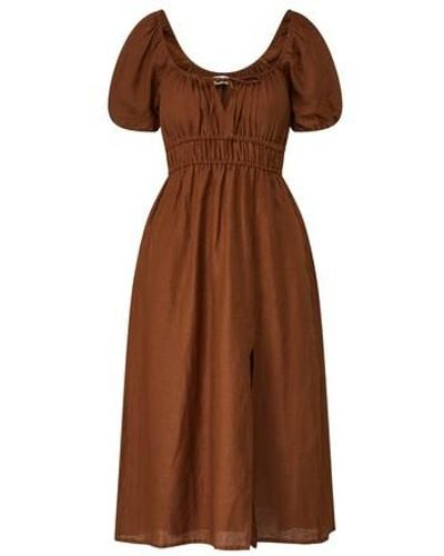 Faithfull The Brand Terina Midi Dress - Brown