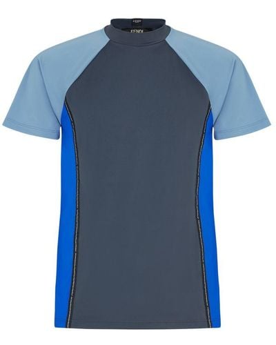 Fendi Slim-Fit T-Shirt With Short Sleeves - Blue