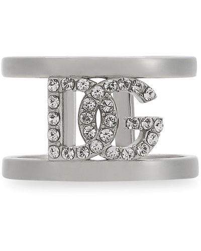 Dolce & Gabbana Ring mit DG-Logo - Schwarz