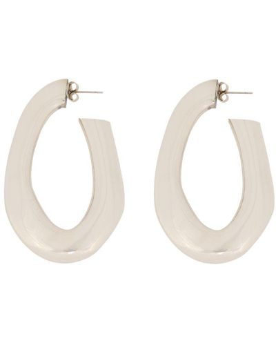 Alberta Ferretti Metal-Effect Abs Semi-Oval Earrings - Metallic
