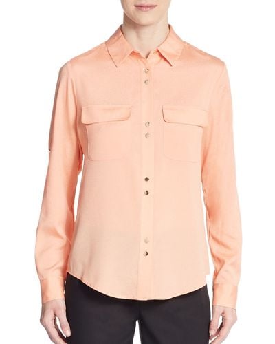Ivanka Trump Roll-tab Sleeve Shirt - Pink