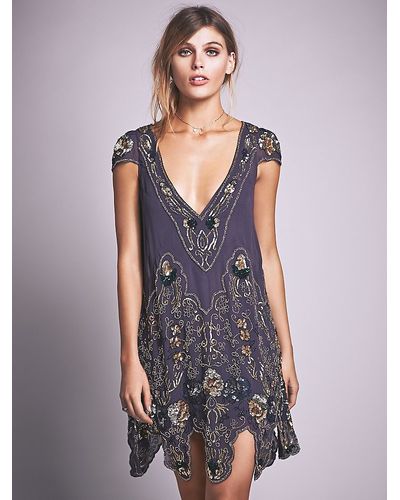 Free People Magic Garden Party Dress - Blue
