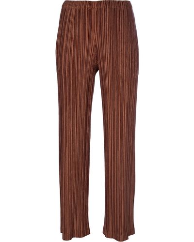 Pleats Please Issey Miyake Straight Pleated Trouser - Brown
