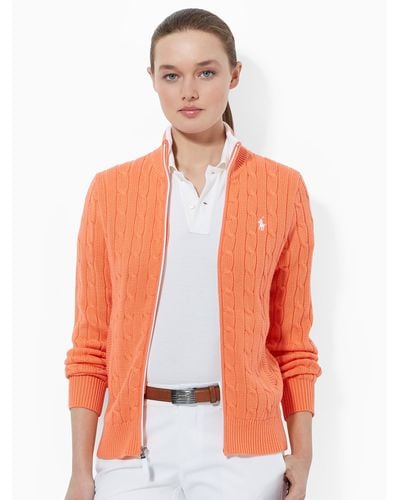 Ralph Lauren Golf Cable-knit Zip-up Sweater - Orange