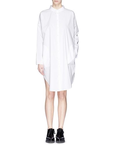 Acne Studios 'lash Tech Pop' Cotton Poplin Shirt Dress - White