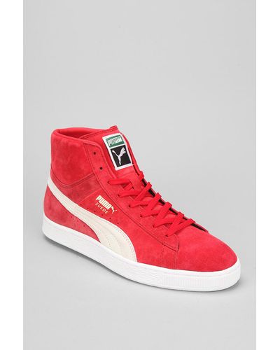 PUMA Suede Midtop Classic Sneaker - Red