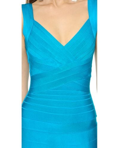 Hervé Léger Nastya Dress - Bright Turquoise - Blue