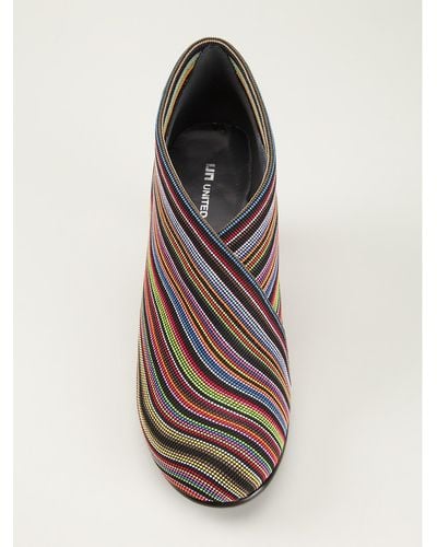 United Nude Striped Folded Ankle Boots - Multicolour