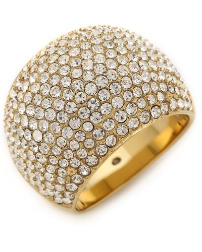 Michael Kors Pave Dome Ring - Gold/Clear - Metallic