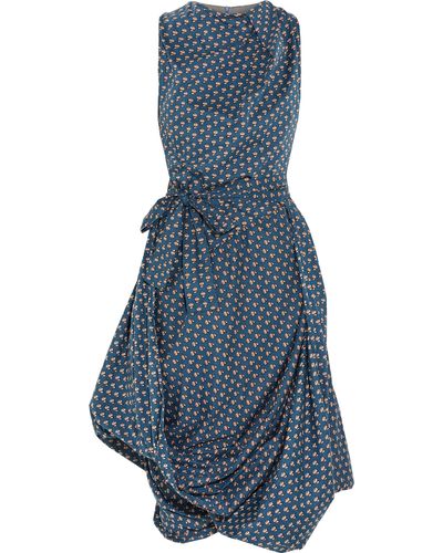 Vivienne Westwood Anglomania Eight Floral-print Cotton-poplin Dress - Blue
